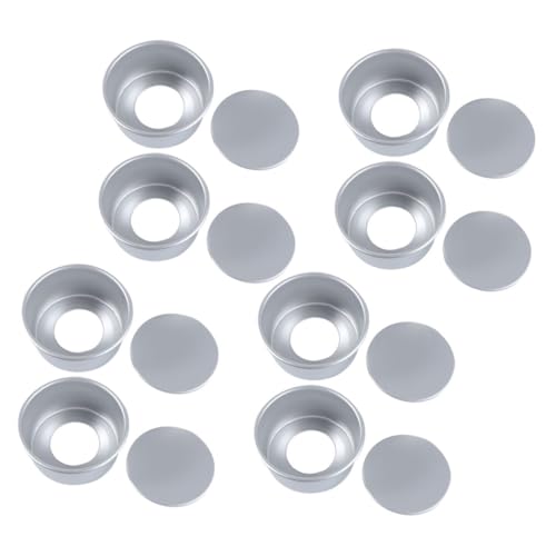 OUNONA 8pcs Round Baking Molds Aluminum Alloy Cake Pans with Removable Bottom Non Stick Bakeware for Easy Release and Cleanup for Kitchen Baking