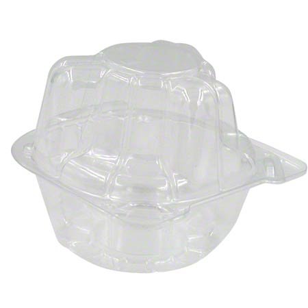 Single Cupcake Container by DFI, LBN-5101 2.5 Inch Clear, Hinged OPS Plastic | 400/Case