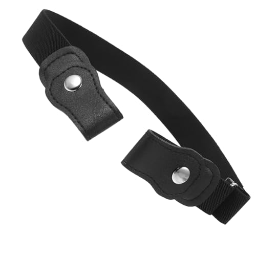 NOLITOY No Buckle Elastic Waist Belt Unisex Adjustable Stretch Dress Belt for Jeans Pants Black Decorative with Comfortable Artificial Leather and Cloth Materials
