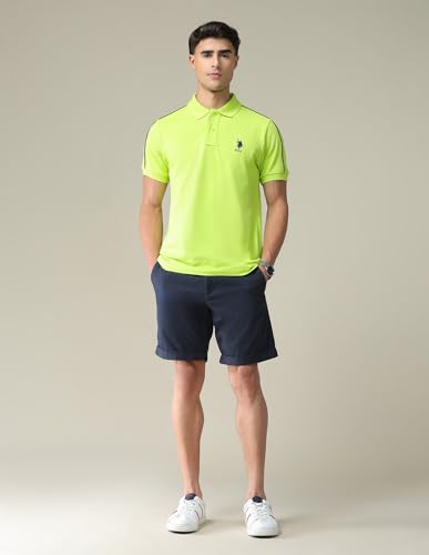 Image of U.S. Polo ASSN. Solid Regular Fit Polo T Shirts for Men - 100% Cotton, Half Sleeves Mens Tshirt