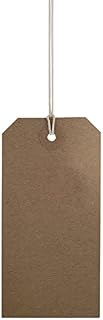 Swift Strung Tags Brown Reinforced Card Clothing Parcel Label String Hanging Gift Swing Tickets Kraft Hang Price Labelling 120mm x 60mm (Pack of 100)