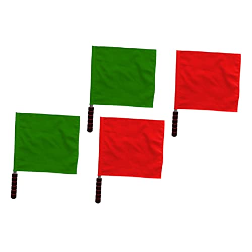 Generic Racing Signal Flags 4 Pack Referee Hand Flags Small Conducting Flags for Football Games Events