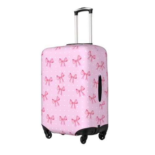 Travel Luggage Cover Pink Bow Dot, High Elasticity Washable Travel Baggage Protector Case Fits 22-24 in2