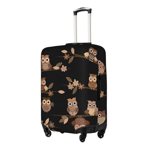 Housse de bagage protégeant des rayures de valise, chouettes marron L - 2