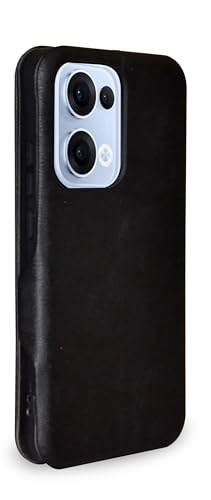 Image of Premium Vegan Leather Phone Cover with Card Slot - Slim, Durable, Privacy Protection, Kickstand Function, Elegant Flip Wallet Cases Compatible for Oppo Reno 13 5G
