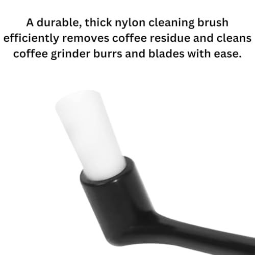Image of BEAN BLISS Coffee Machine Cleaning Brush - Durable Nylon Zig-Zag Bristles | Barista-Style Brush for Espresso Machine Group Head & Coffee Grinder Cleaning - Black