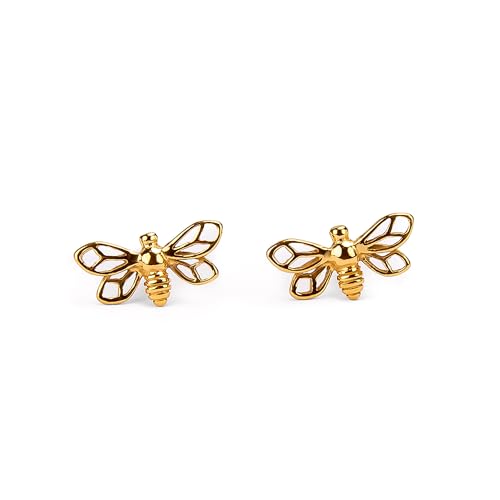 Image of HENRYKA 925 Sterling Silver & Bee Stud Earrings