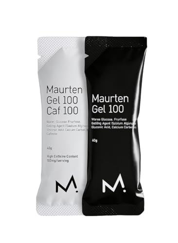 MAURTEN Gel 100 Mix Box – Pack de 6 x 40g – 25g de carbohidratos por porción – 4 x Gel100 y 2 x Gel100 CAF100 (100mg cafeína) – Tecnología de hidrogel patentada y fácil de digerir – Sin conservantes