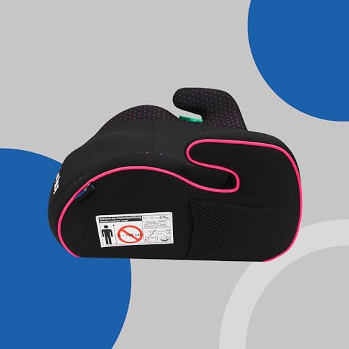 PETEX "Max" Kindersitzerhöhung Sitzerhöhung nach i-Size Norm R129, Kindersitz/Autositz für Kinder, pink/schwarz, 1 Stück 5