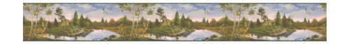 Revestimiento lago bosque LM7907B cenefa decorativa York 2
