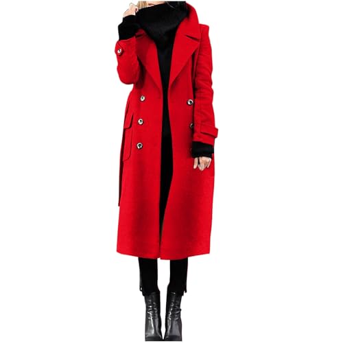 Womens Tie Knot Basic Trench Outfits for Women Long Sleeve High Neck Fleece Lined Sherpa Fall Winter 2025