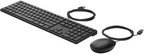 HP Wired Desktop 320MK Mouse and Keyboard - USB Cable Keyboard - English - Black - Cable Mouse - Black - Compatible with PC image 4