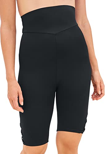 Swim 365 Women's Plus Size Lattice-Detailed High-Waist Bike Short