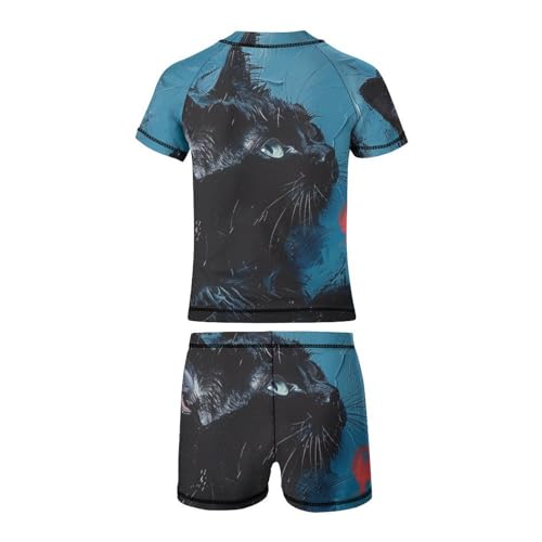 Love Black Cat (2) Children's Casual Swimsuit Set - Simple and Versatile8-10Y（130cm）3