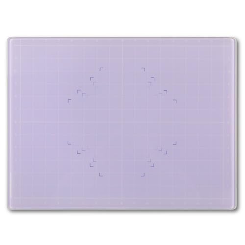 GLASSBOARD STUDIO Glass Craft Mat - Magnetic, Heat & Scratch Resistant - For Crafting, Cutting, Painting, Mixed Media Artwork - Grid Lines, Non-Slip Rubber Feet (Meadow Lilac 13.5"L x 18"W)