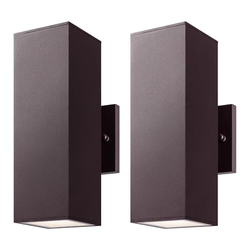 Image of mirrea 12 inch Modern Outdoor Porch Light, 2 Lights, Oil Rubbed Bronze, 2 Pack