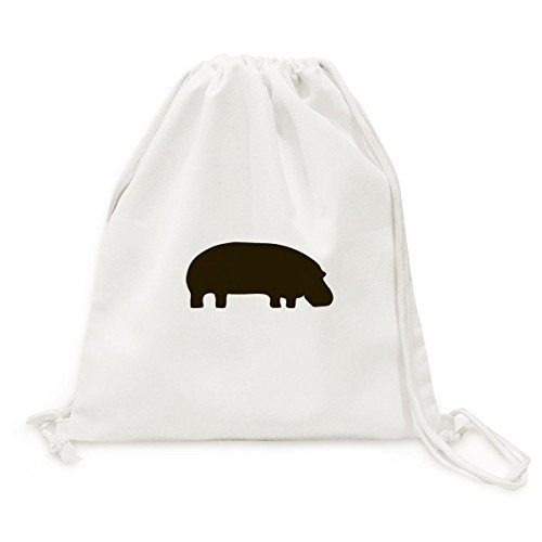 Sac de shopping hippopotame noir en toile pour vos sorties
