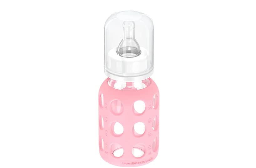 Miniatura 5 de Lifefactory Biberones de vidrio con protección de silicona, paquete de 3, botellas de 4 onzas, (rosa)