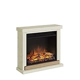 Chimenea eléctrica TAGU Hagen con Fuego Eléctrico Powerflame de 23 Pulgadas, 1500W, 7 Días Programable, Control Remoto (Marfil Antiguo)