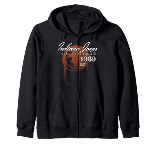 Sweat à capuche zippé Indiana Jones bleu résistant au vent et aux variations thermiques