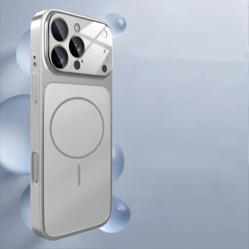 Coque iPhone 13 Pro verre mat argent résout les traces et chutes Magsafe