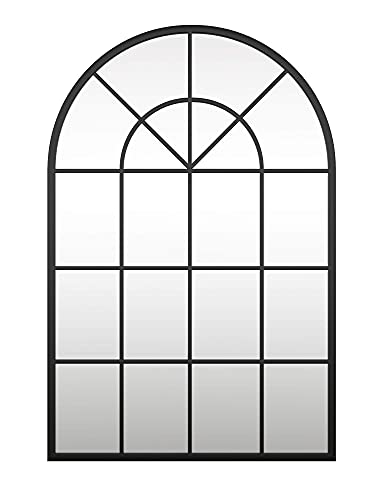 Siersoe Black Arched Window Wall Mirror - Large Metal Frame 32X46 In Farmhouse Rustic Vintage Entryway Mirror #TOP3