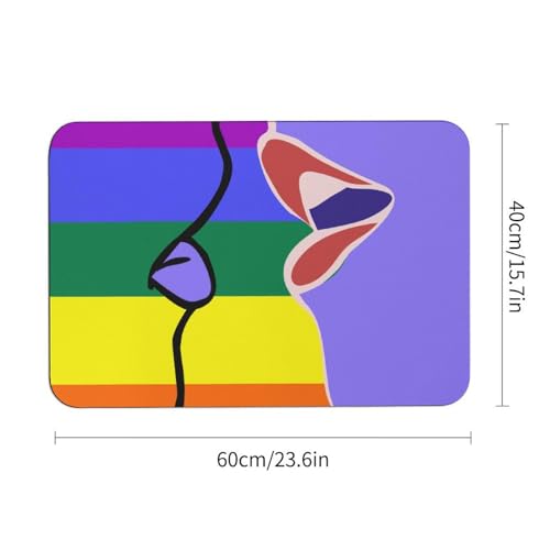 Juego de cortinas de ducha Rainbow Kiss de 4 piezas con alfombrilla para baño 3