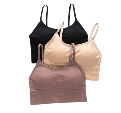 Image of KUMPA Women's Cotton Wirefree Full Coverage Regular Wear Lightly Padded Bra Pack of 3 (U K B 5693)