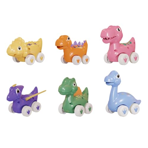 Voitures dinosaure pour enfant : lot de 6 jouets à glissière