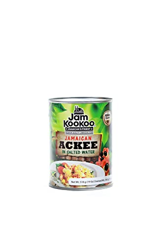Jam KooKoo Canned Jamaican Ackee in Salted Water, Natural Flavors for Traditional Dish, Staple Part of Jamaican Cuisine with Saltfish, 19 ounce