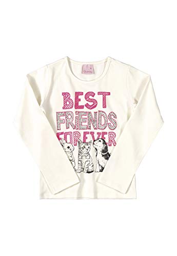 Blusa Infantil Manga Longa Meninas Quimby, Bege, 08