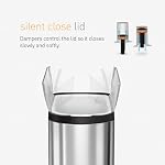 simplehuman 45 Liter / 11.9 Gallon Butterfly Lid Kitchen Step Trash Can, Brushed Stainless Steel - Image 5