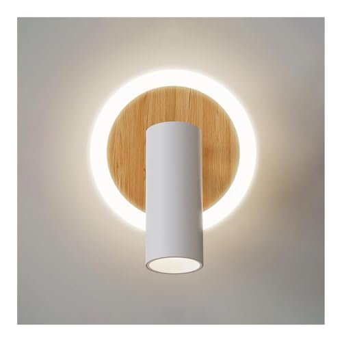 LYBYLOLY Modern Minimalist White Cylindrical Wall Spotlight with Acrylic Shade