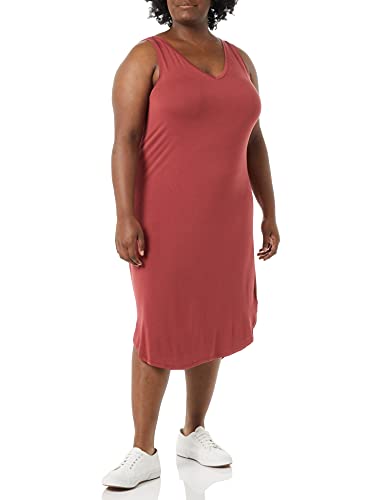 Image of Amazon Essentials Women's Jersey Regular-Fit Sleeveless V-Neck Midi Dress (Previously Daily Ritual)