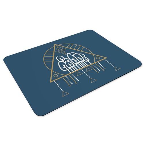 Set de table bleu grand format aux finitions ésotériques soignées