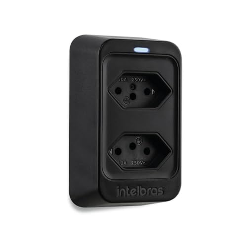 Kit 2 Tomadas De Proteção Contra Surtos Intelbras Eps 302 110/220V Preto