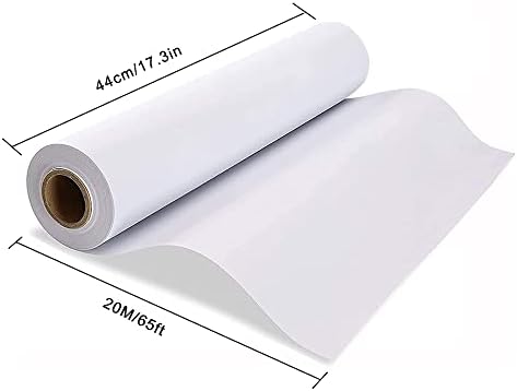 White Drawing Paper Roll - 20 m Art Paper Roll (44CM X 20M) Painting Sketching Paper for Easel Paper, Bulletin Board Paper, Wall Art, Gift Wrap