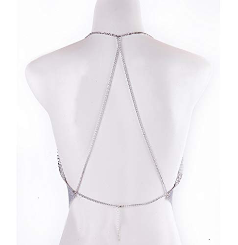 Gold Sexy Tops for Women Sparkly Deep V Neck Crop Tank Tops Cami Body Chain Top3