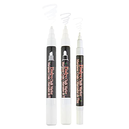 UCHIDA 48023-3A Bistro Chalk Marker, 3 Tip Sizes, White