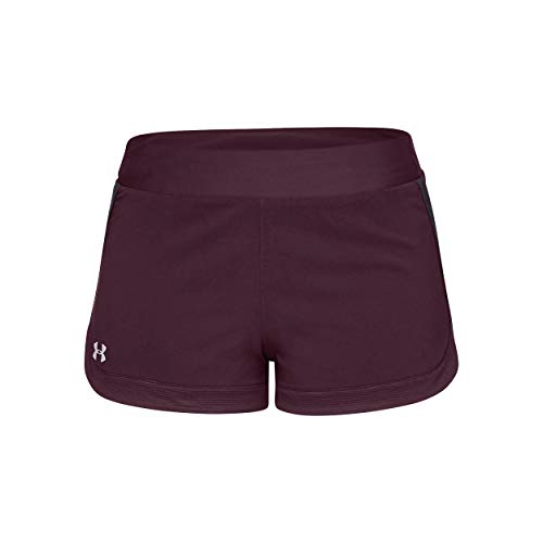 Short running femme Under Armour Speedpocket cuissard intégré pantalon court rouge