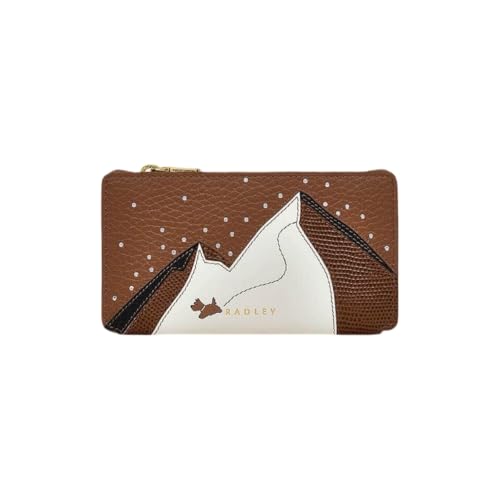 Image of RADLEY London Womens Mountain Wanderers Small Bifold Purse Wallet Card Holder in Saddle