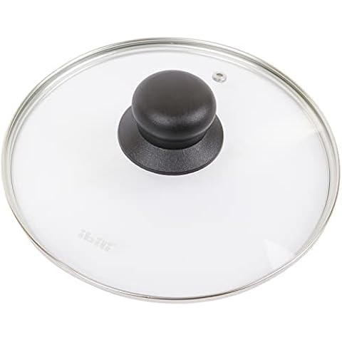 Ibili Stainless Steel Vented Silver & Black Glass Saucepan Cover Lid 20cm Cover