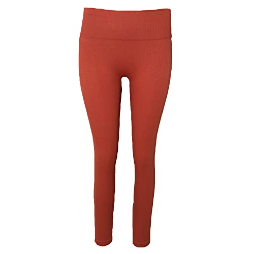 Hoxton Haus Womens/Ladies Ribbed High Waisted Leggings (M-L) (Rust)