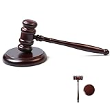 Auktionshammer Set aus Holz, Richter Hammer Holz mit Sockel, Premium Holzgavel, Richter Hammer Holz für Richter, Anwälte, Auktion Verkauf, Kinder Rollenspiel und Geschenke