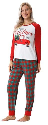 EASWEET Bamboo Viscose Women's Pajama Sets Long Sleeve Family Pajamas Matching Sets for Christmas...