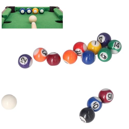 lvifloae Set Mini Palla da Biliardo 25 mm, 16 Palline in Resina