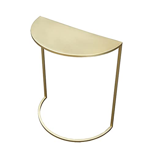 P9IDEDFH Lateral semicircular unas cuantas esquinas pequeñas, un par de paredes estrechas en forma de C, mesita de noche de hierro, mesa auxiliar (color: encimera de metal) (encimera de metal)