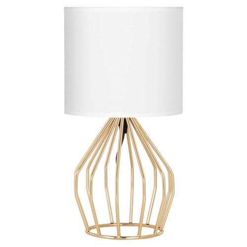 HAITRAL Gold Table Lamp - Modern Style Desk Lamp,13.8Inch,E26 Base