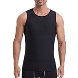 Camisetas de compresión Wellook, camiseta sin mangas de compresión lisa for hombre, camiseta sin mangas moldeadora iónica 2024 for hombre(Black,XXL)