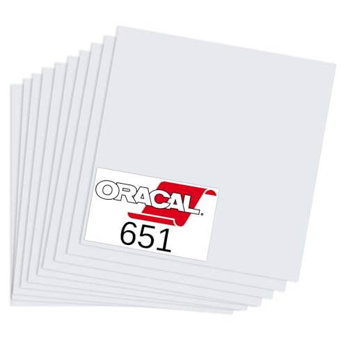 Vinyle adhésif permanent Oracal 651 blanc mat 30x30 cm pour machine Silhouette Cameo